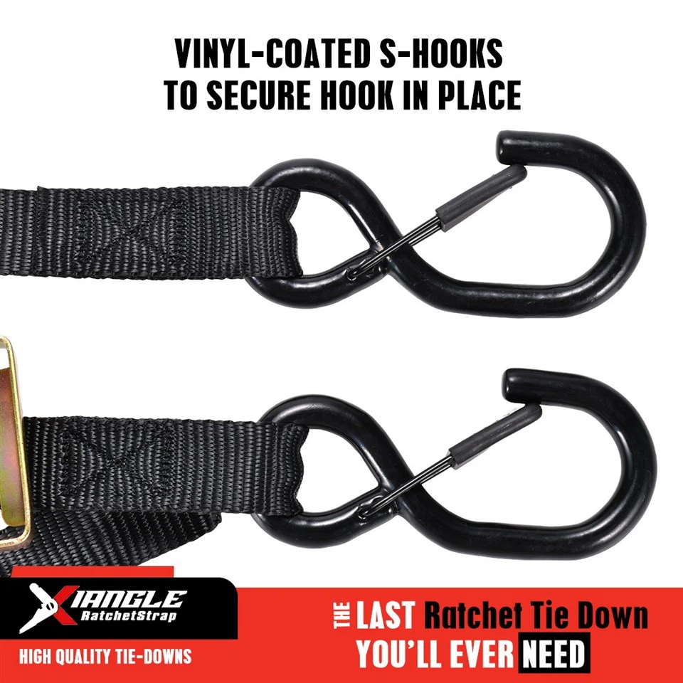 1 Inch Motorcycle Ratchet Tie Downs With Spring Loaded S-Hook, 3306lbs. BS price