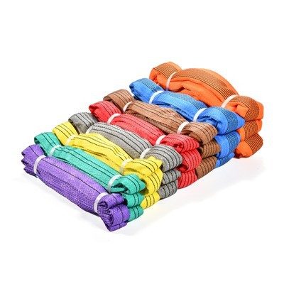 Élingues rondes synthétiques en polyester tissé en arête de poisson pour le levage