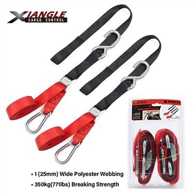 1 '' Cam Buckle Motorcycle Tie Down 6ft Sangles (Rouge 2-Pack)