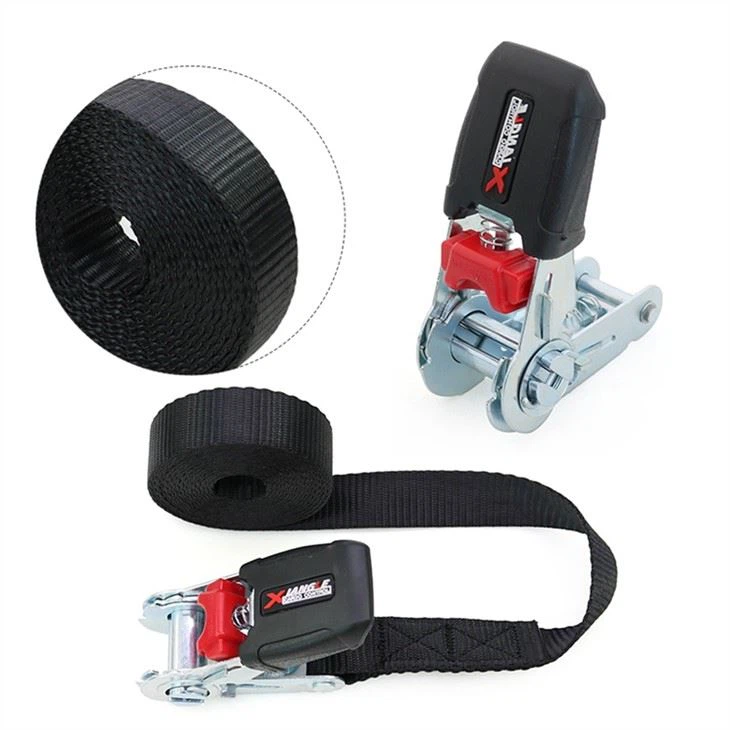 800kg 1 Inch Ratchet Tie Down Straps Custom Logo Cargo Lashing Buckle Belt Rubber
